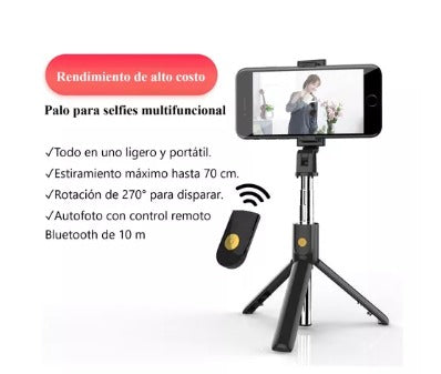 Image of *✨ PALO SELFIE TRIPODE PARA CELULAR CON BLUETOOTH Y LUZ LED✨*